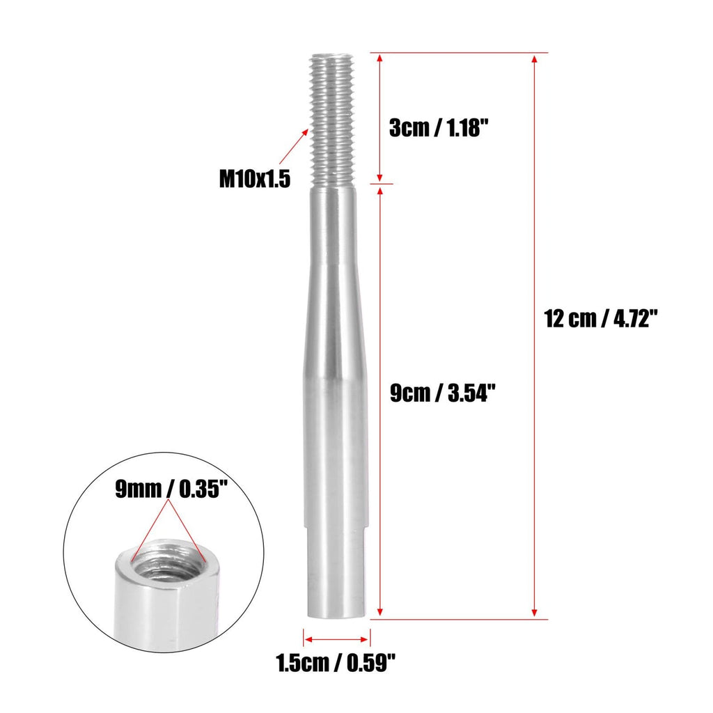 Shift Knob Extender for Honda Civic Fit (M10X1.5, Silver Tone)