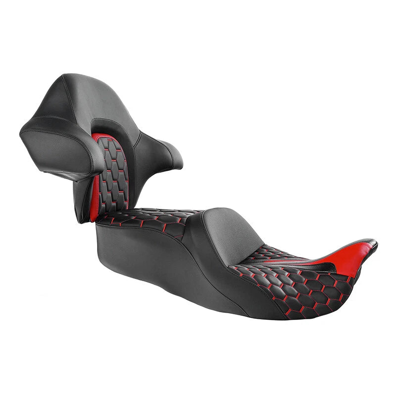 Seat Backrest Pad Set for Harley Street Road Glide (2014–2023) - Black Red