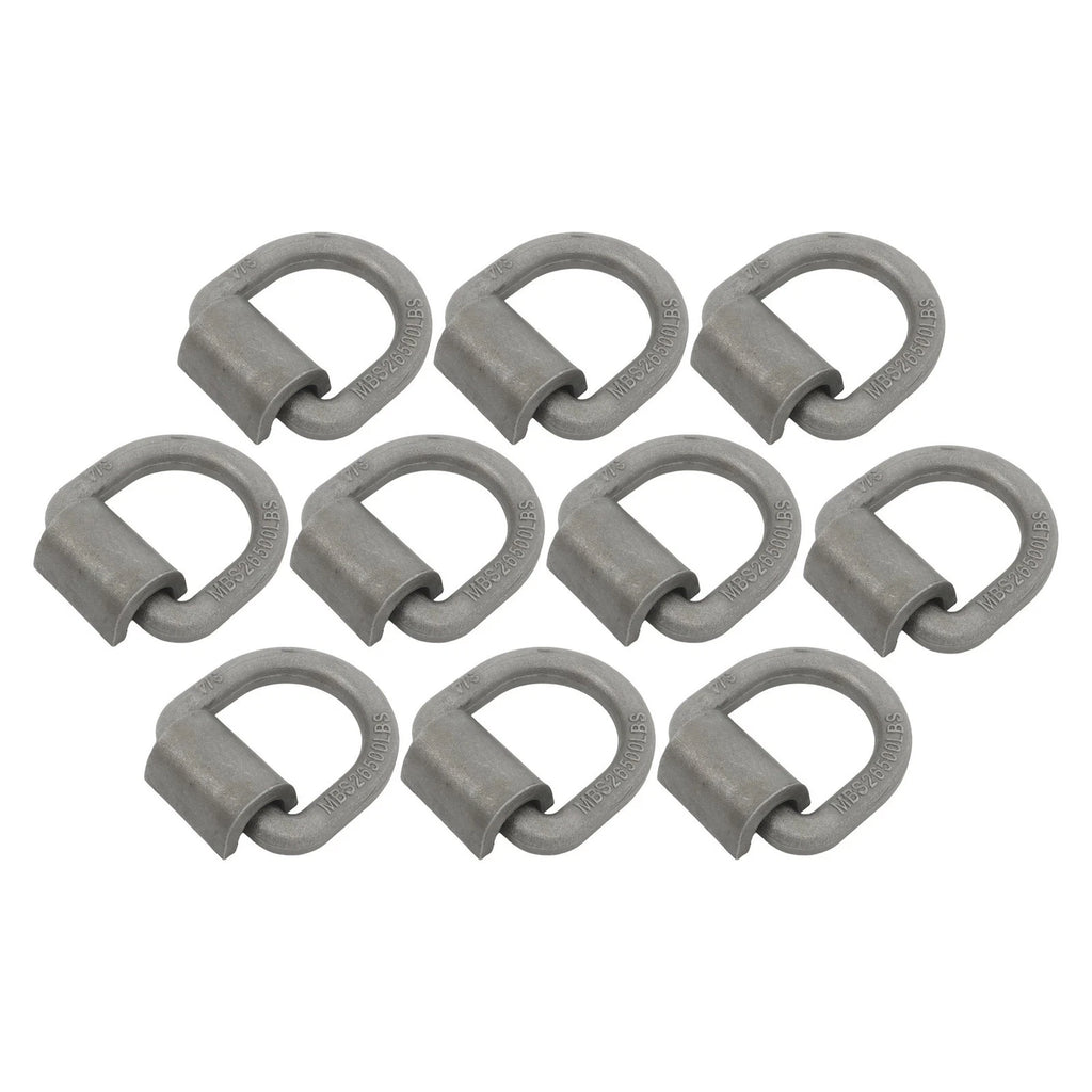 Set of 10 Heavy Duty 3/4" Weld-On Forged D Rings for Flatbed Truck Trailer