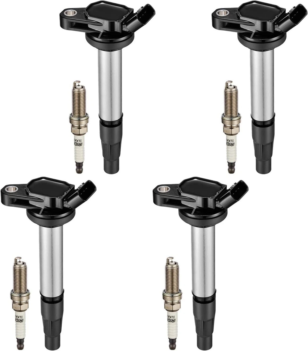 Set of 4 Ignition Coils + 4 Iridium Spark Plugs for Toyota Corolla (2009–2017)