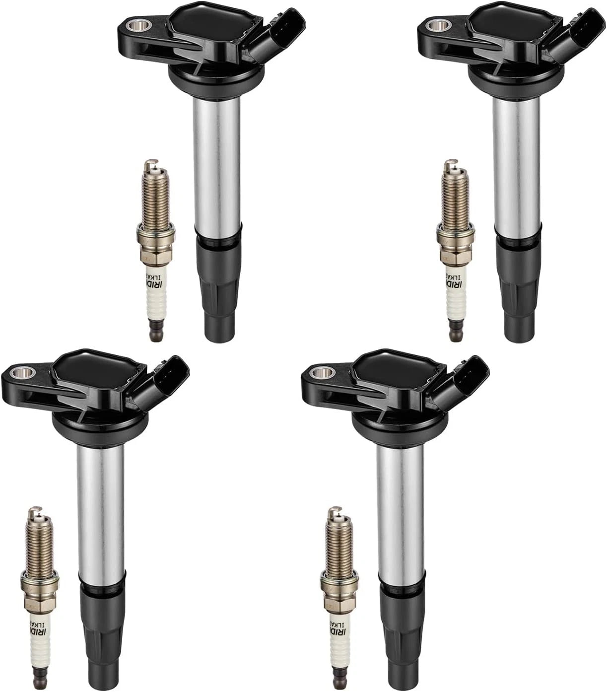 Set of 4 Ignition Coils + 4 Iridium Spark Plugs for Toyota Corolla (2009–2017)