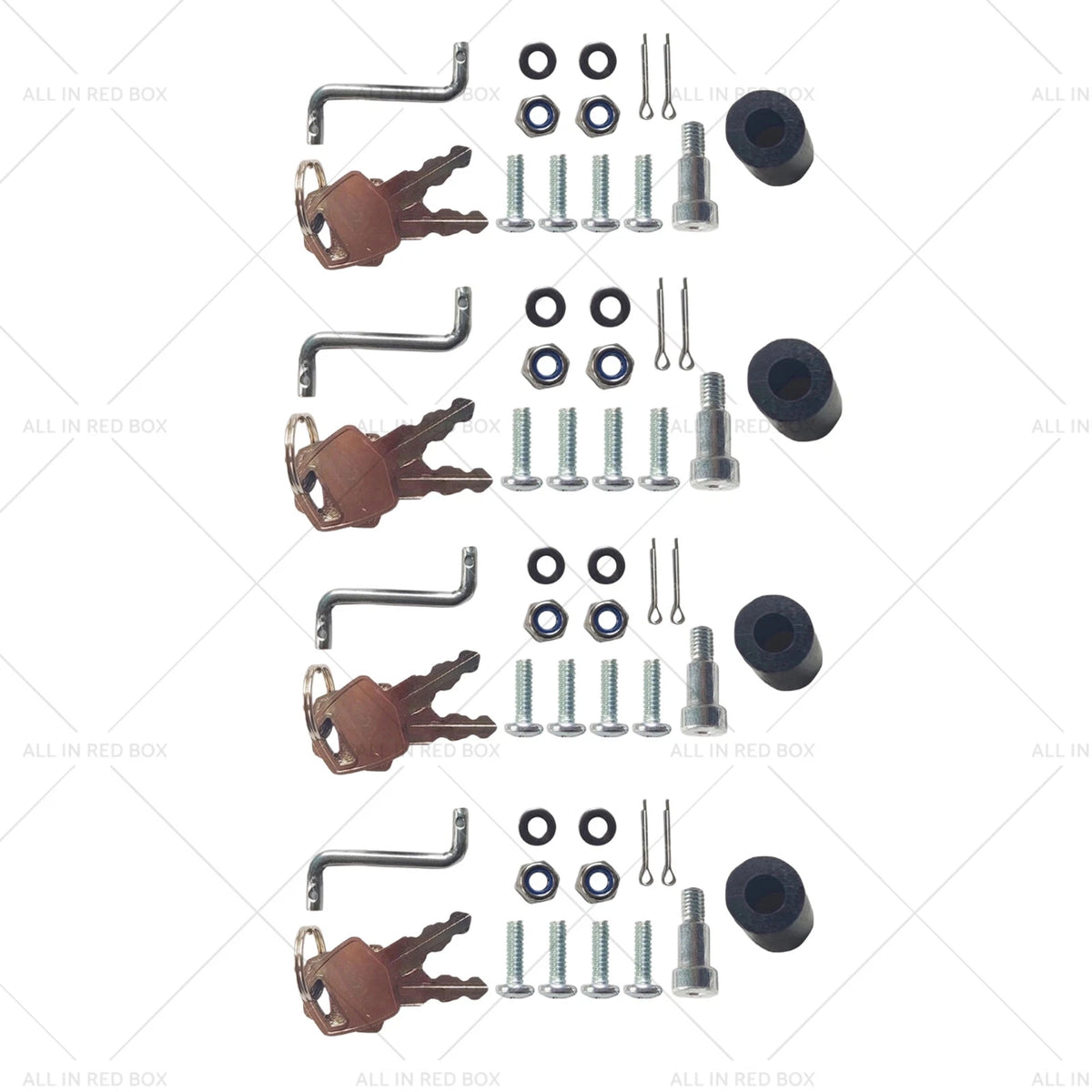 Set of 4 Chrome Power Operated Recessed Folding T-Lock Handles for Toolbox