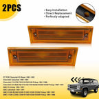 2X Front Side Marker Light Housings Amber for Chevrolet K5 K30 GMC C1500 (1981–1991)