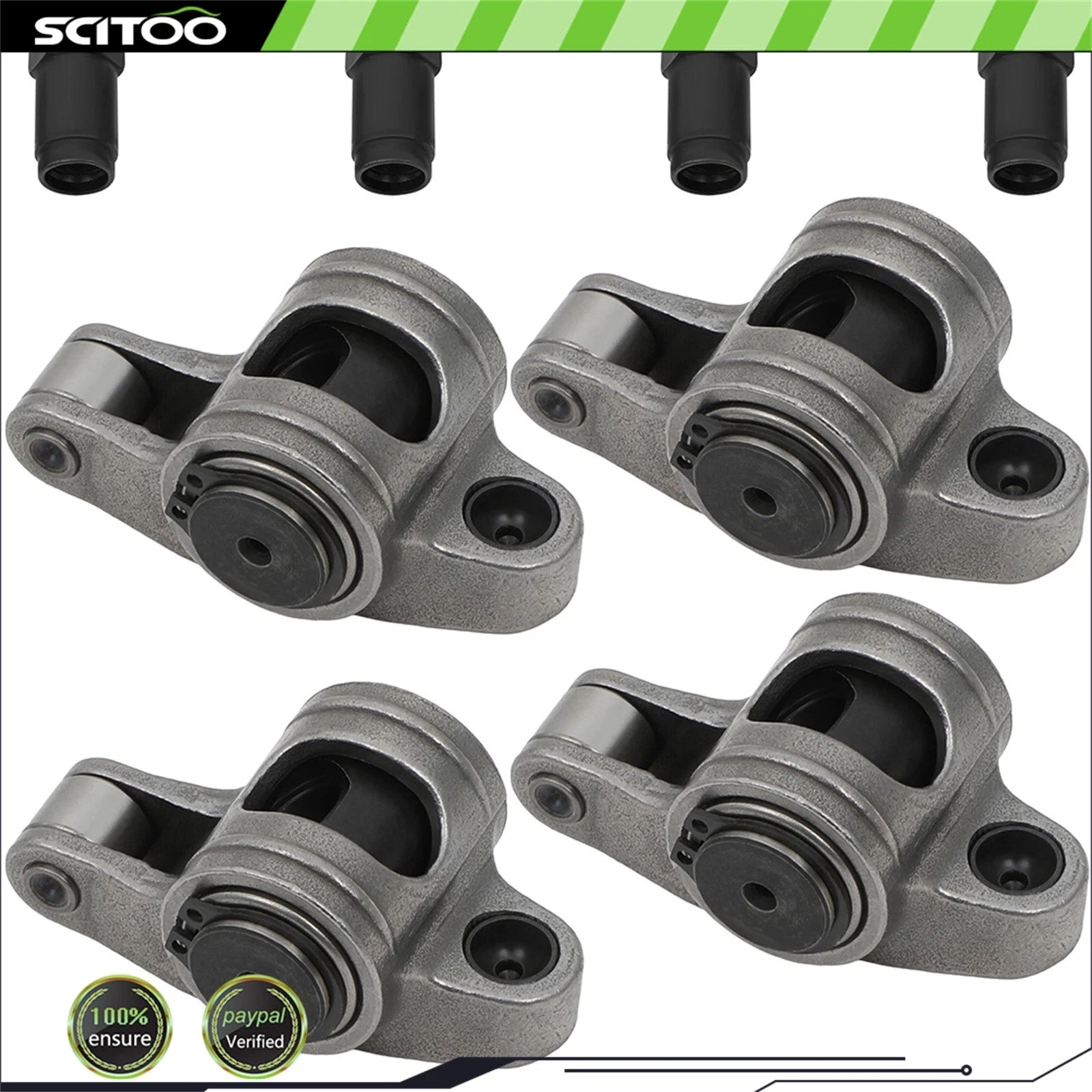 Set of 16 Stainless Steel Roller Rocker Arms for Chevrolet SBC 305 350 383