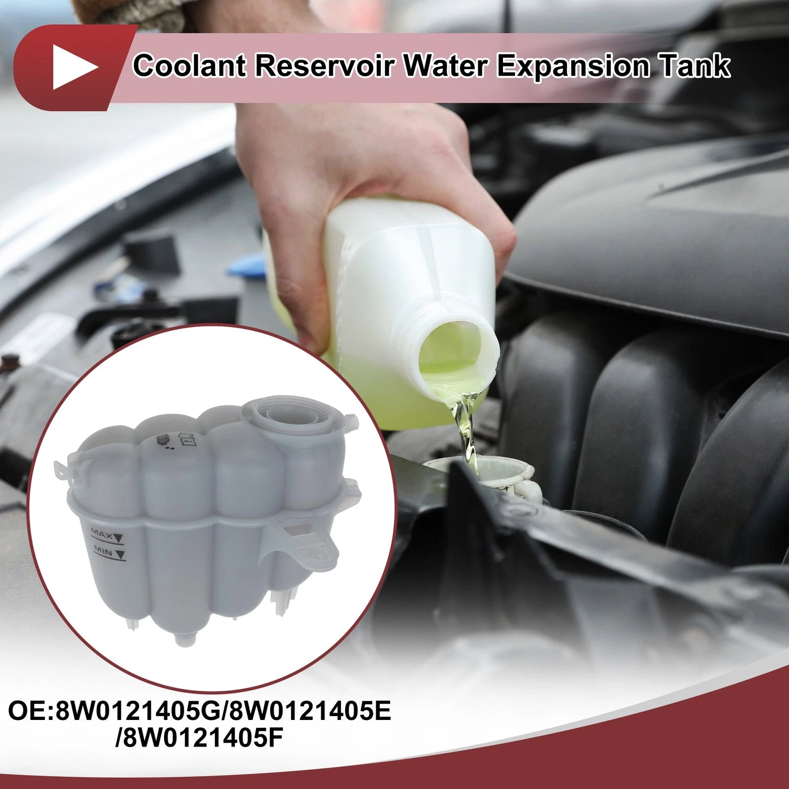 Coolant Expansion Overflow Tank No. 8W0121405G for Audi A4 A5 