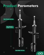 Pair of Front Bare Shocks Struts for Honda Fit (2007–2008)