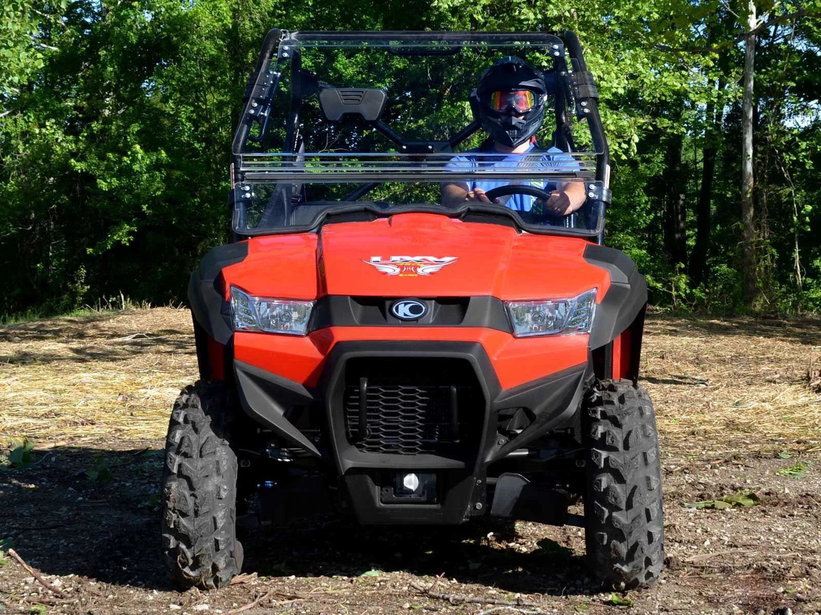Heavy Duty Scratch Resistant Flip Windshield for Kymco UXV 450i (2015–2023)