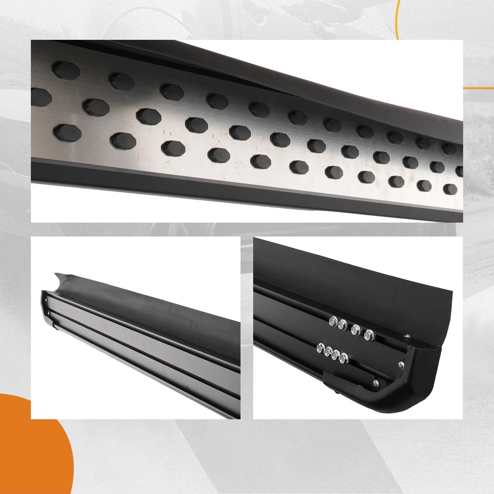 Running Board Side Step Rails for Toyota Highlander (2020–2023) Black Nerf Bars