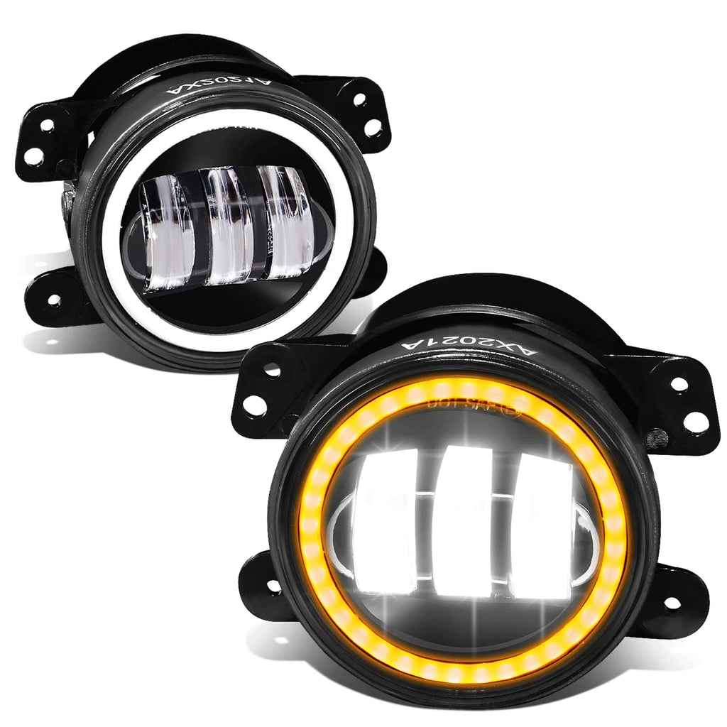 LED Halo DRL Projector Turn Signal Fog Lights for Jeep Wrangler JK (2007–2018)