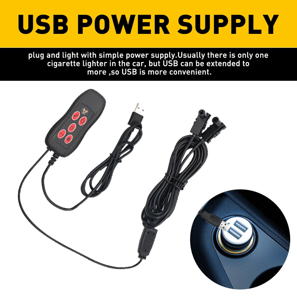 RGB LED Fiber Optic Interior Light Kit for Universal Cars
