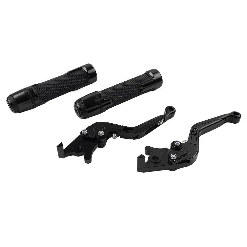 Set of 2 Black Extendable Brake Clutch Lever Handlebar Grips for Yamaha YZF R1 (2015–2023)