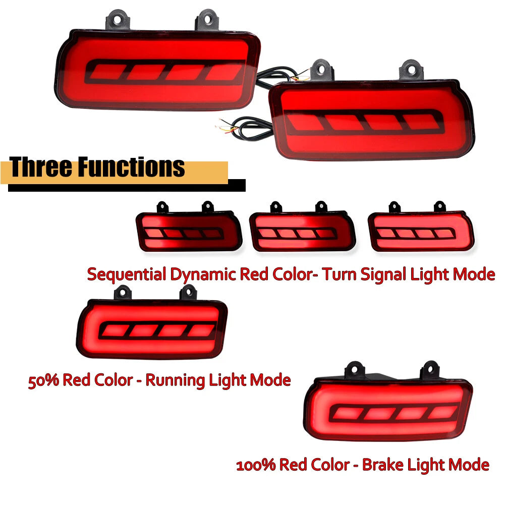 2X Red LED Rear Bumper Reflector Tail Light for Honda CR-V (2015–2016)