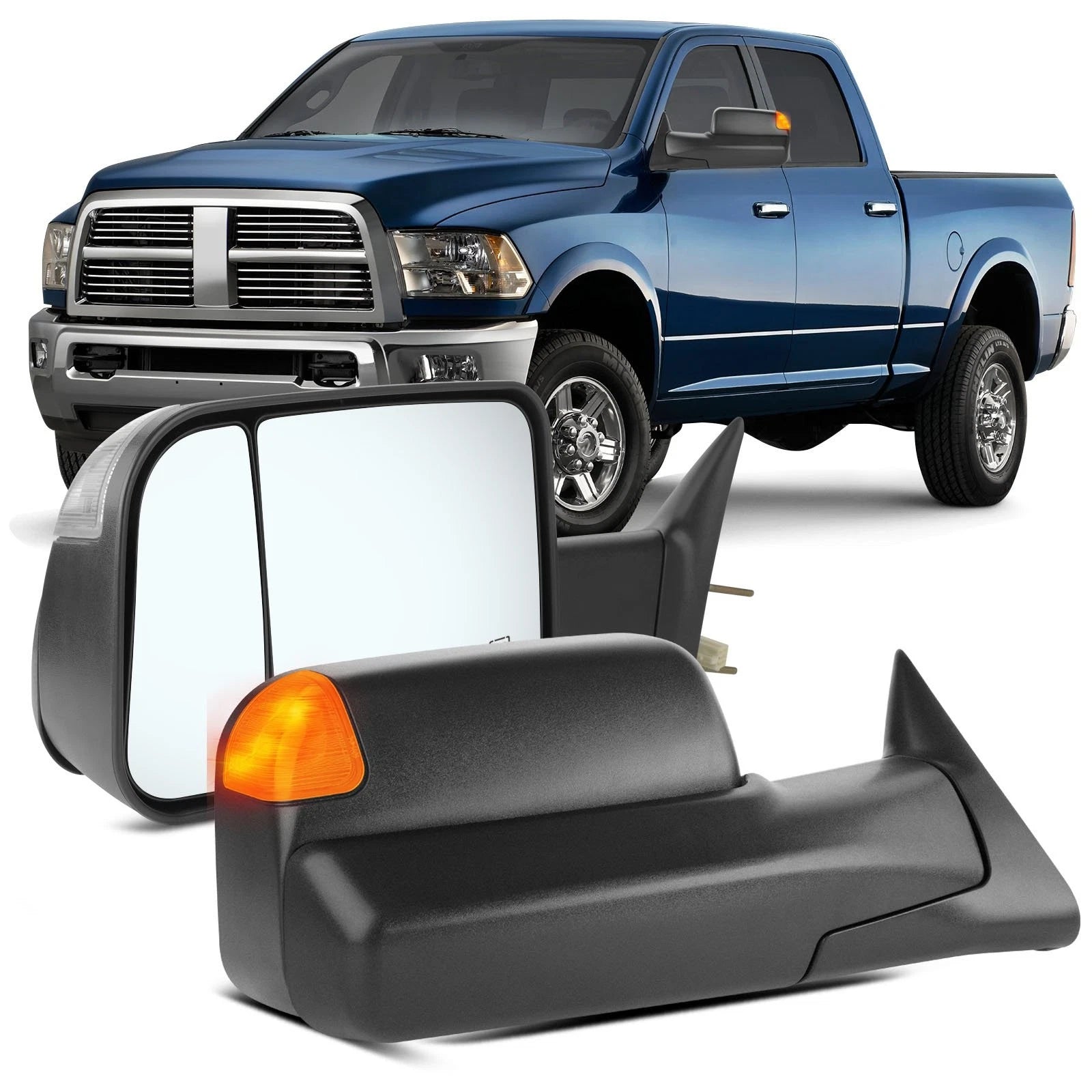 Power Heated Turn Signal Mirrors for Dodge Ram 1500 (1998–2001) 2500 3500 (1998–2002)