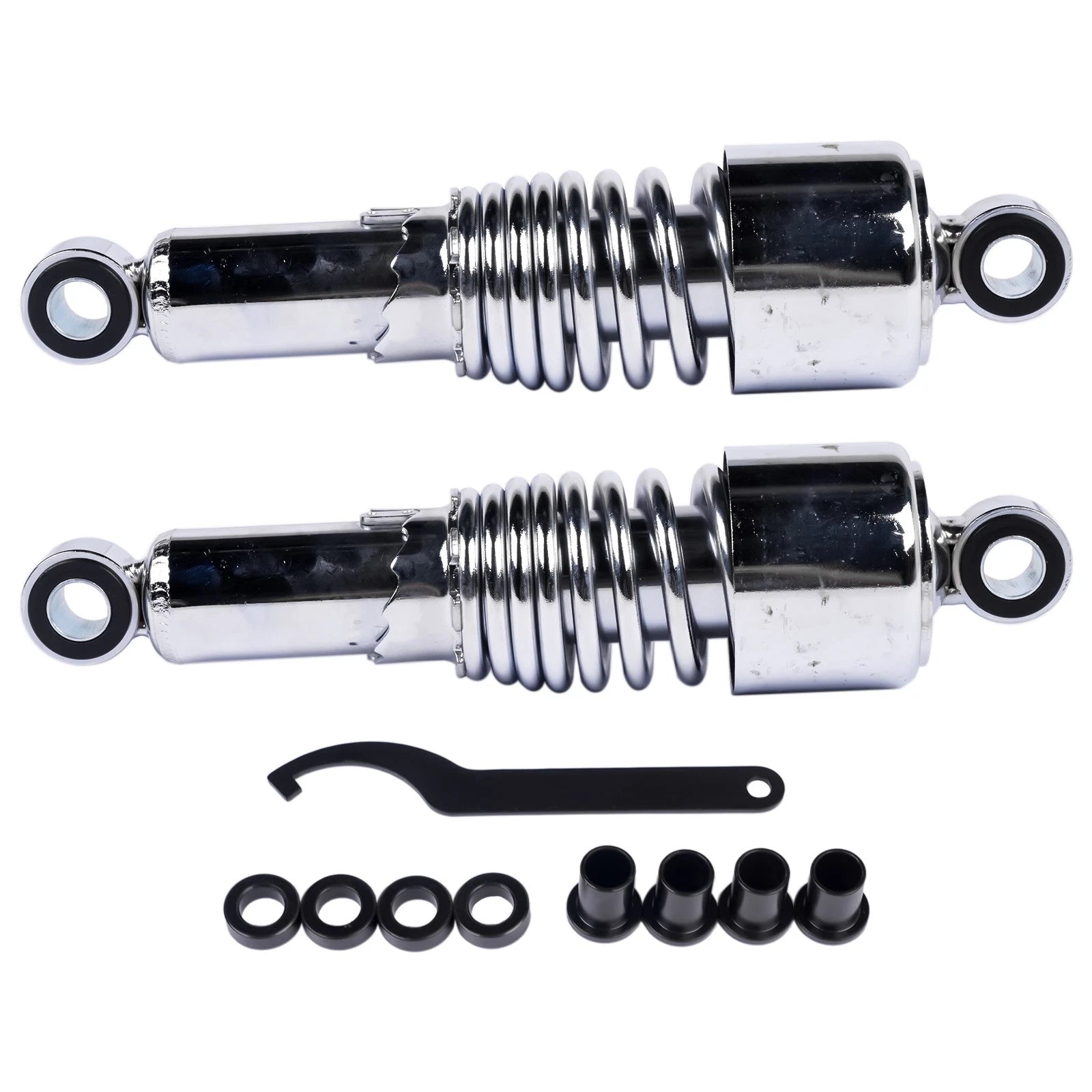 Pair Chrome Rear Shocks for Harley Dyna Sportster Touring