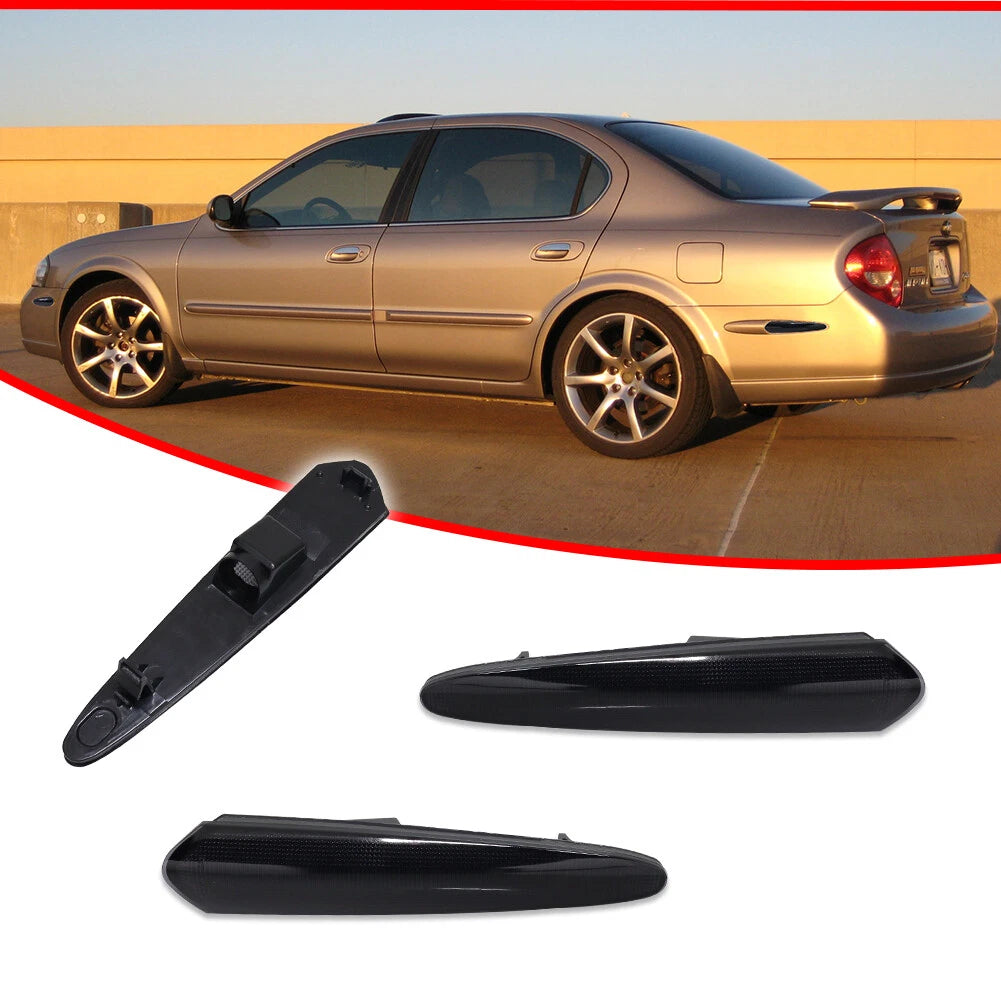 Set of 2 Smoked Rear Corner Side Marker Signal Light Lens for Nissan Maxima