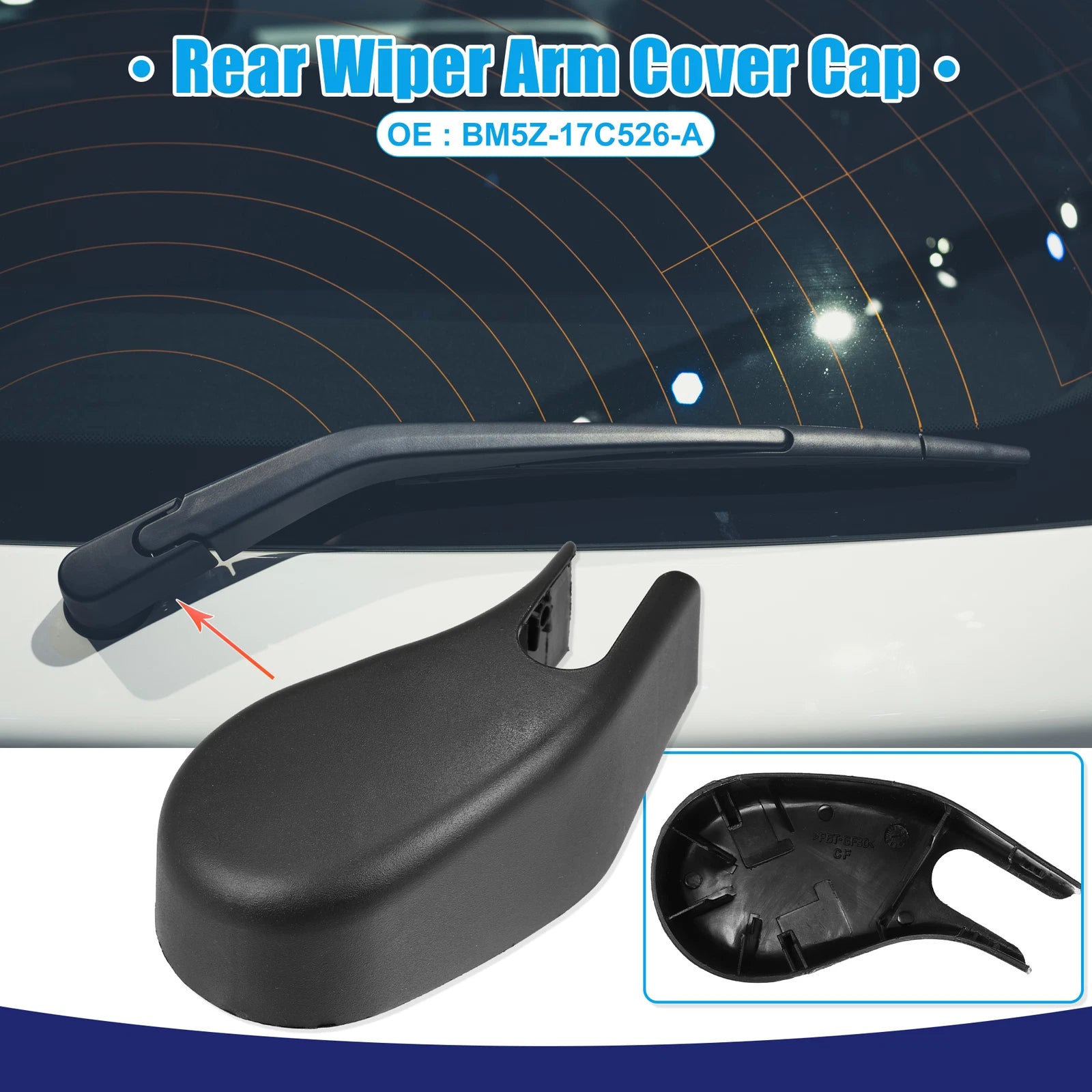 Rear Windshield Wiper Arm Nut Cover Cap for Ford Focus (2000–2018)