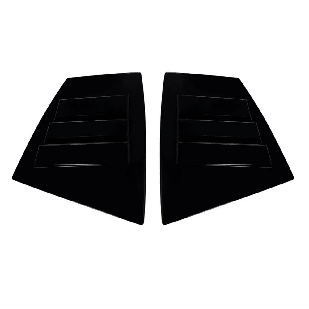 2X Black Rear Quarter Window Louvers for Subaru WRX STI (2014–2021)