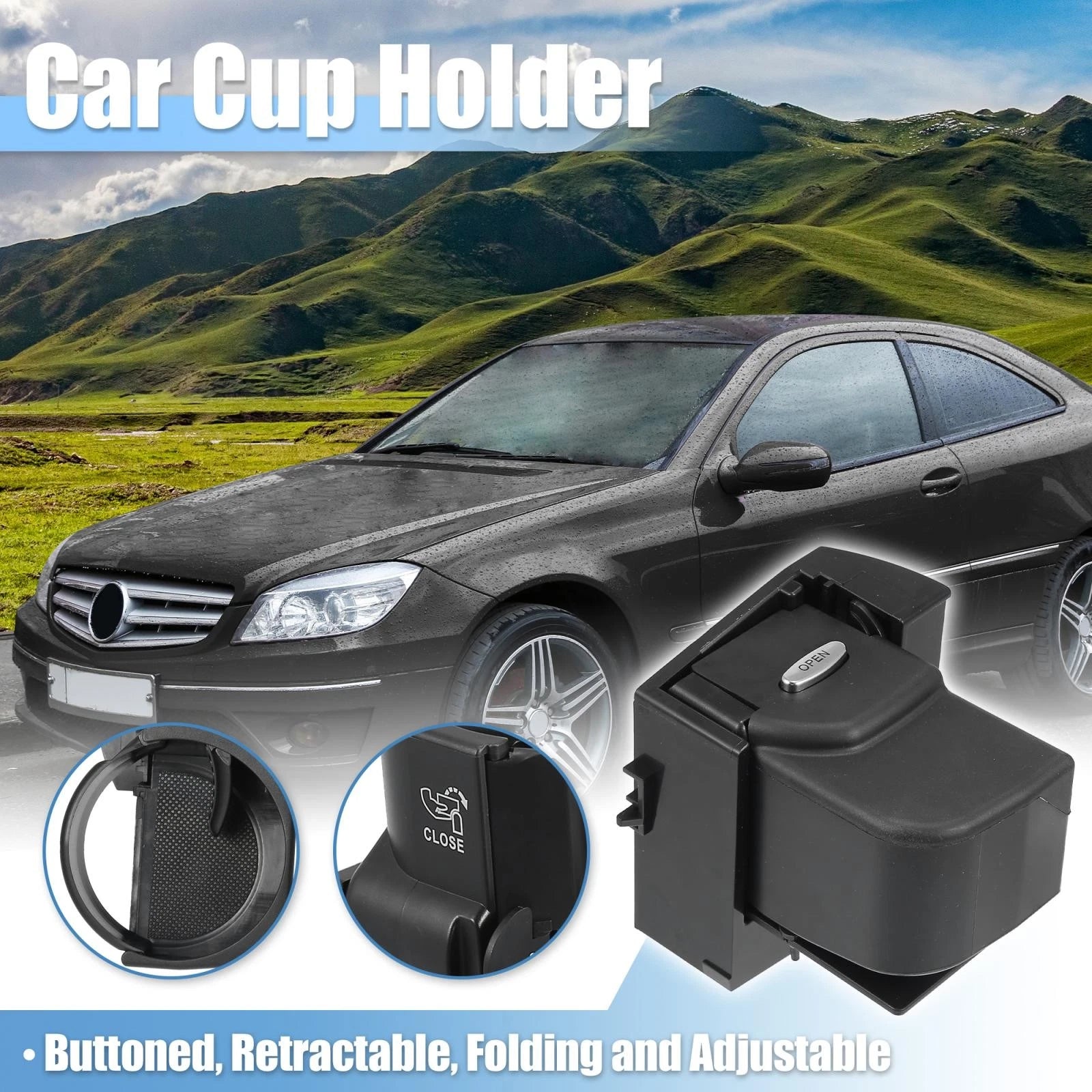 Car Cup Holder for Mercedes-Benz CLC C Class (2000–2011) 2036800879 Adjustable ABS