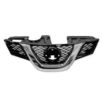 Replacement Black Chrome Plastic Front Grille For 2014-2016 Nissan Rogue