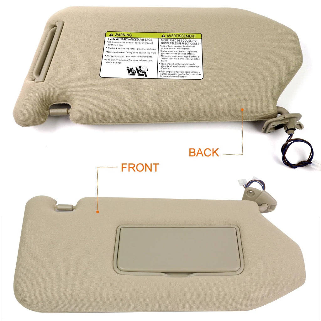 Passenger Side Sun Visor w/Vanity Light for Pathfinder QX60 (2013–2014)