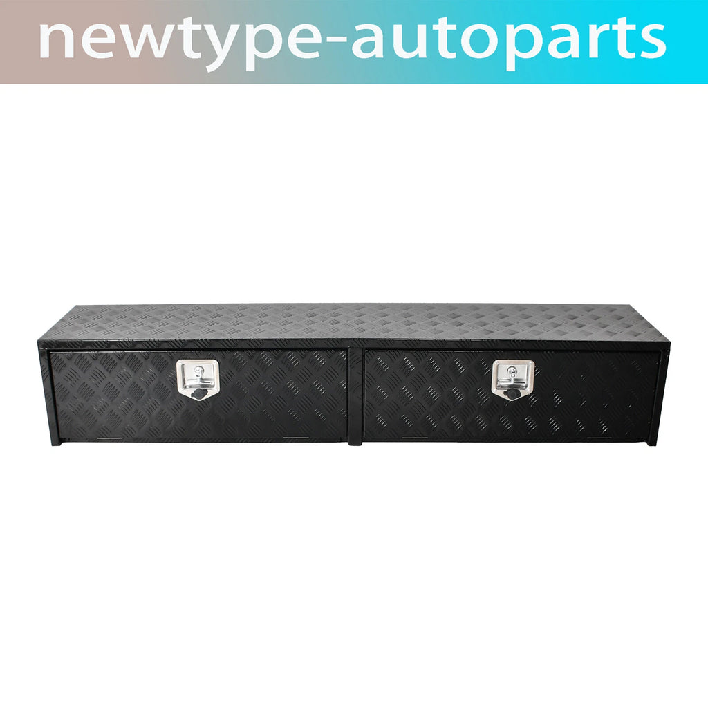72"x16"x13" Black Diamond Tread Aluminum Truck Box with Flip Doors