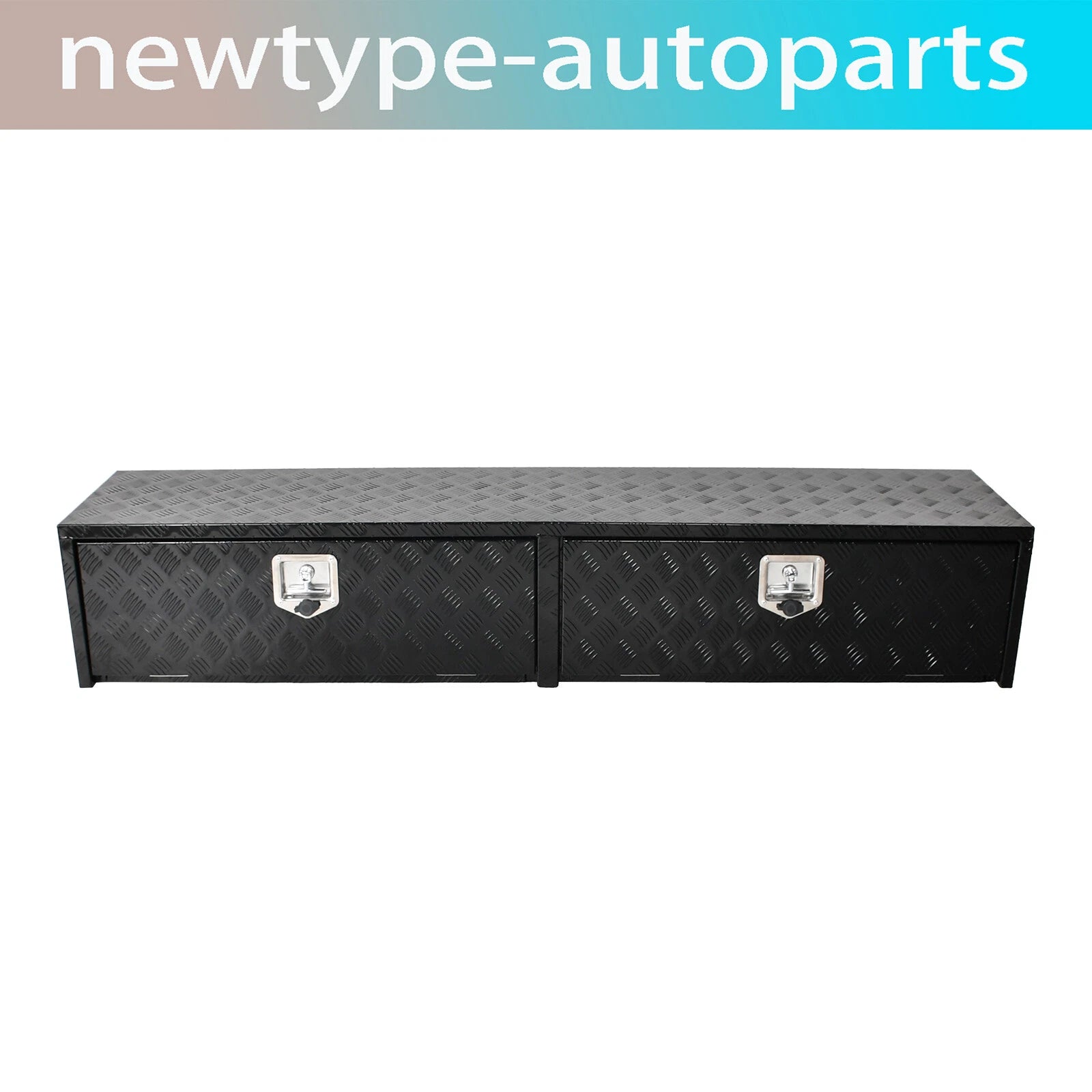 72"x16"x13" Black Diamond Tread Aluminum Truck Box with Flip Doors