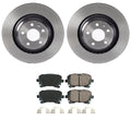 Akebono Rear Brake Kit Set of 4 Euro Ceramic Pads 330mm Disc Rotors for Audi S6 (2007–2011)