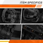 Factory Style Headlights for Dodge Ram 1500-3500 (2009–2012) Black Amber
