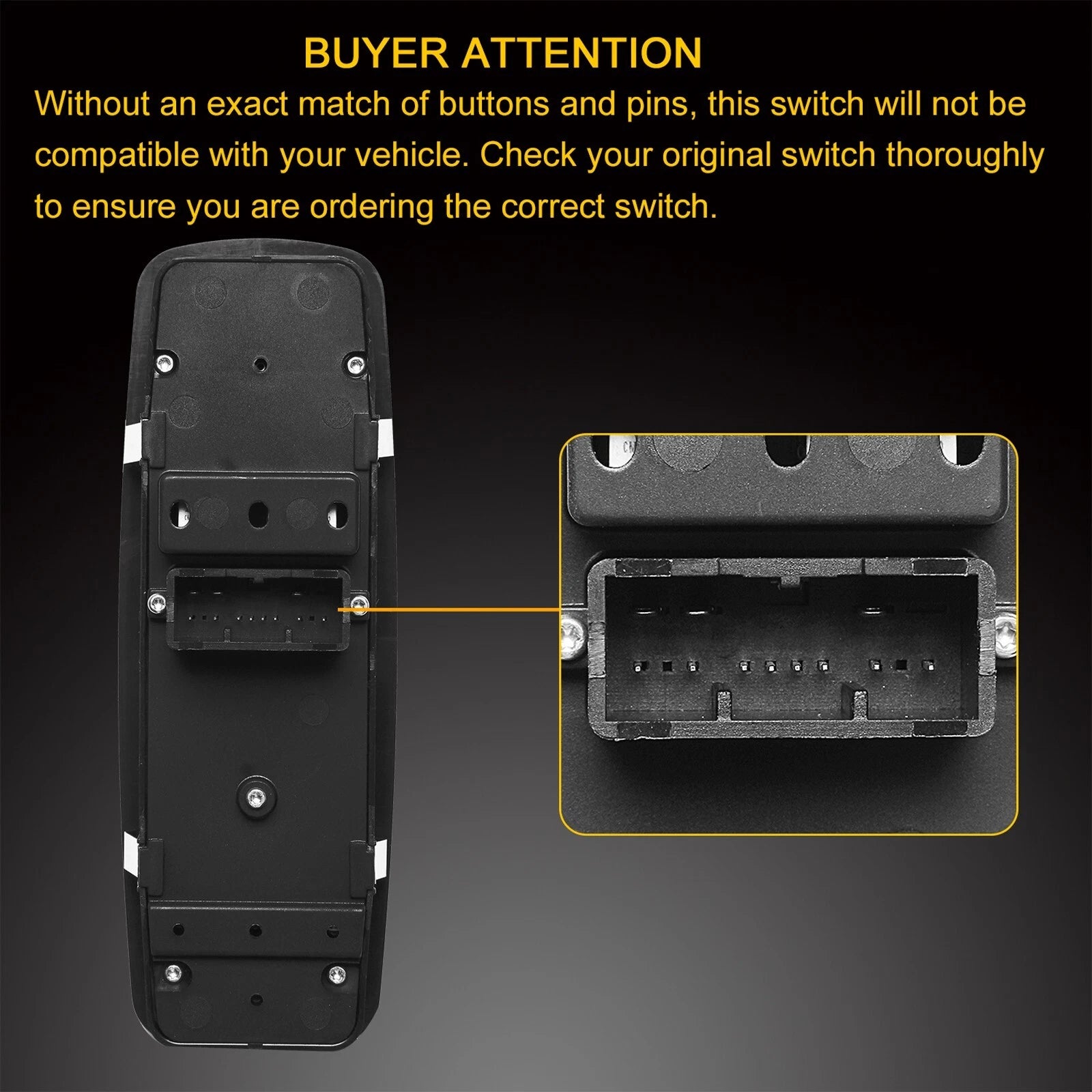Power Window Control Switch for Chrysler 200 300 Dodge Charger Ram (2011-2019)