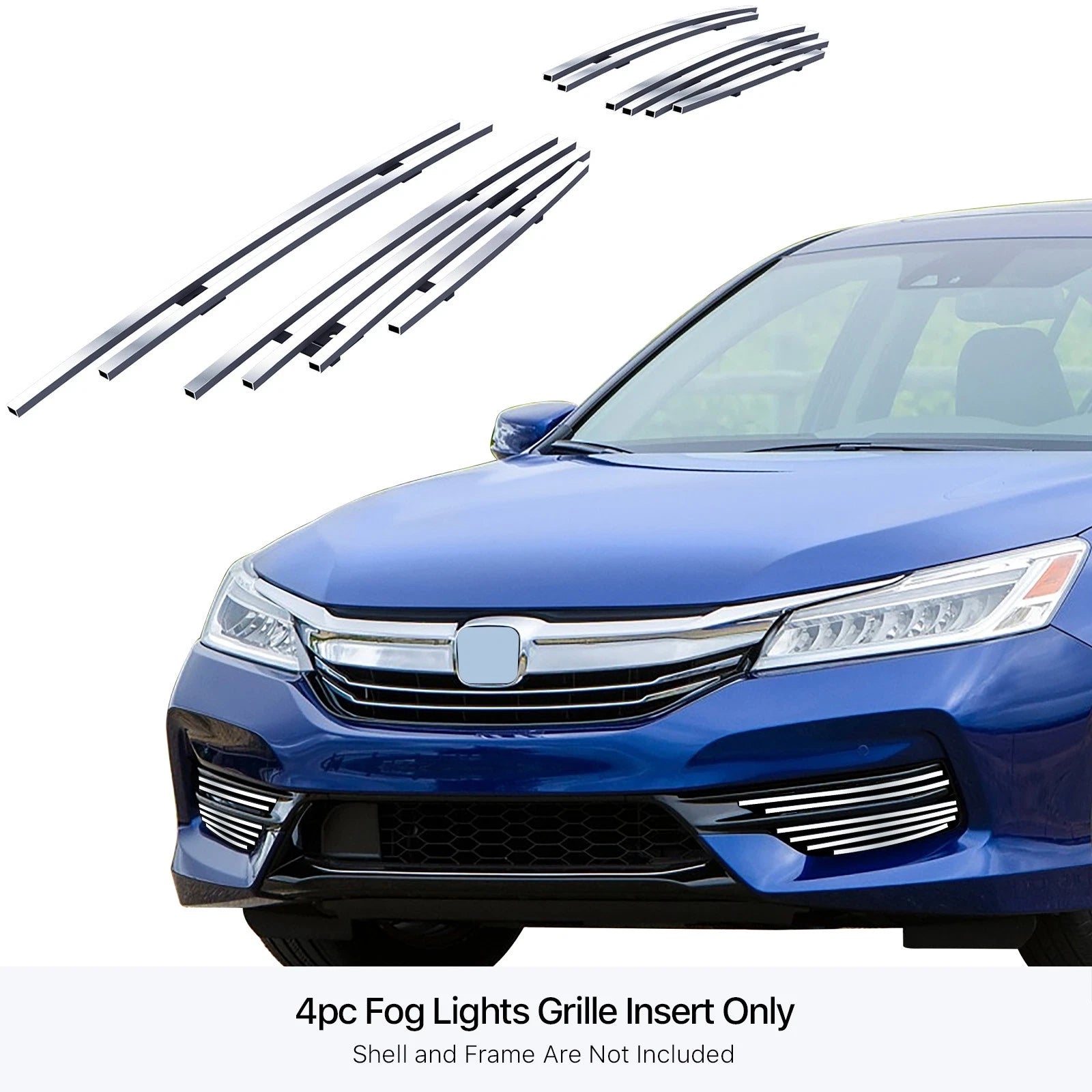 Fog Light Cover for Honda Accord Sedan (2016-2017) Stainless Chrome