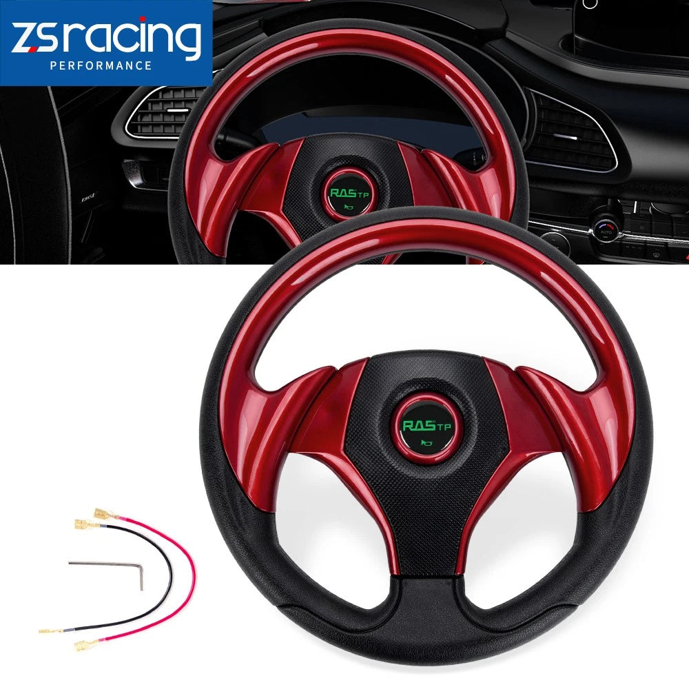 12.5" Red Steering Wheel for EZGO TXT RXV Yamaha Club Car 6 Hole