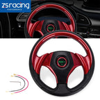12.5" Red Steering Wheel for EZGO TXT RXV Yamaha Club Car 6 Hole