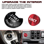 Real Carbon Fiber Engine + Red Cigarette Eject Button Trim for Nissan Infiniti (2010-2023)