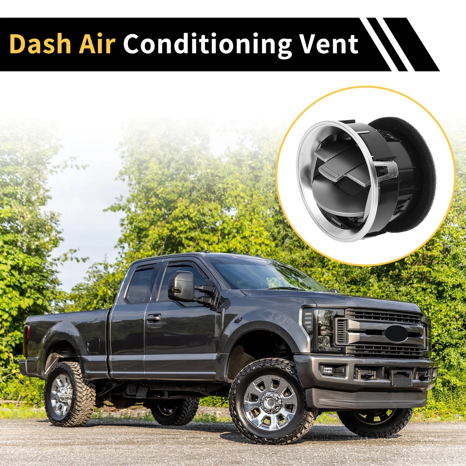 Dash AC Heater Air Vent for Ford F150 (2009–2014) Center Outlet Matte Black