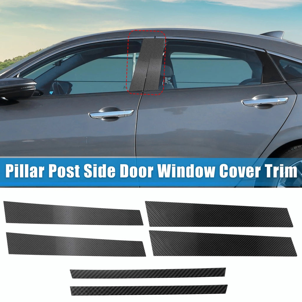 Set of 6 Pillar Post Side Door Window Covers for Honda Civic Sedan (2006–2011)