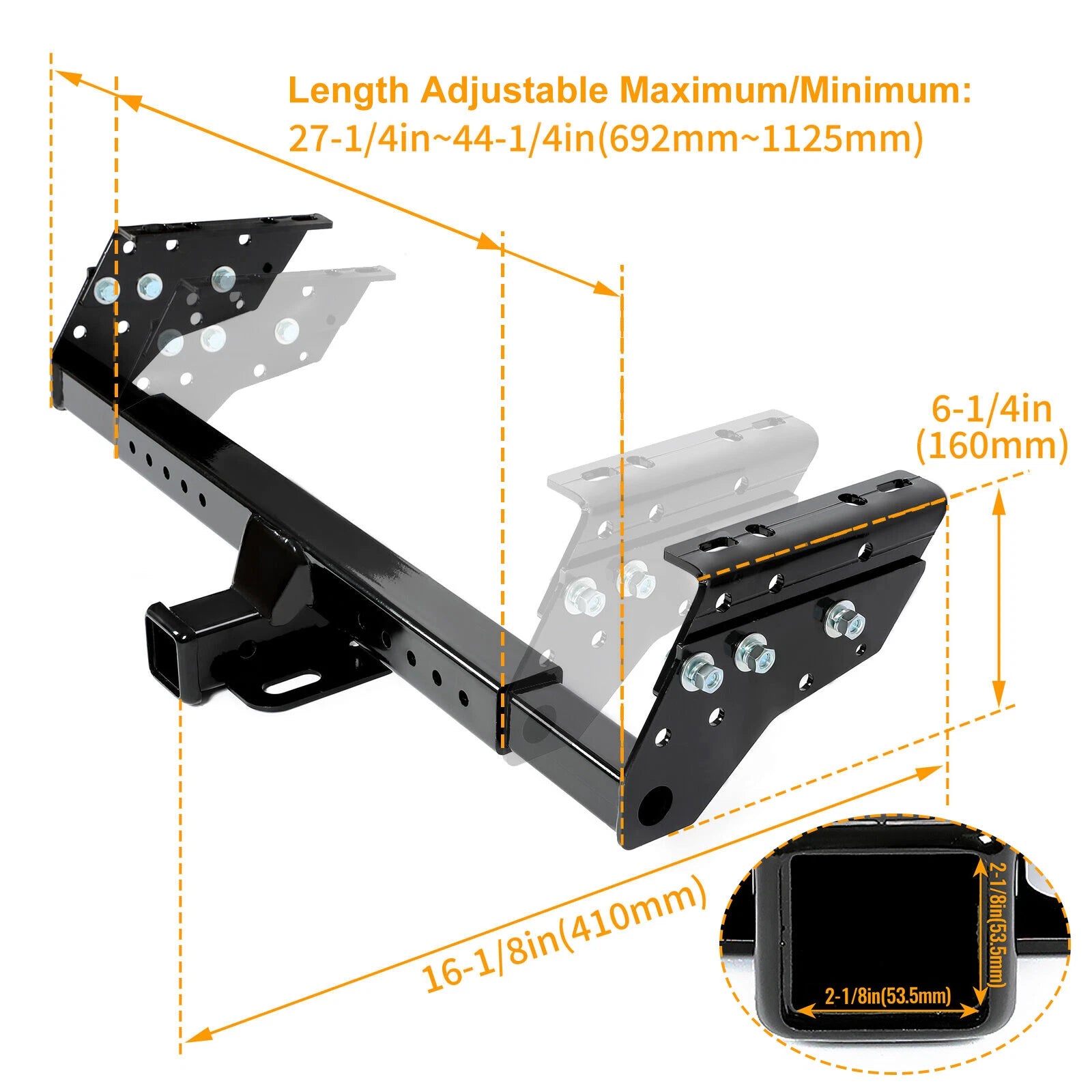 2" Class 3 Trailer Hitch Receiver for Dodge Isuzu Mazda Nissan (Universal)