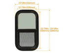 RV Window with Trim Ring for Cargo Trailer Camper Truck (12" W x 16"-24" H)