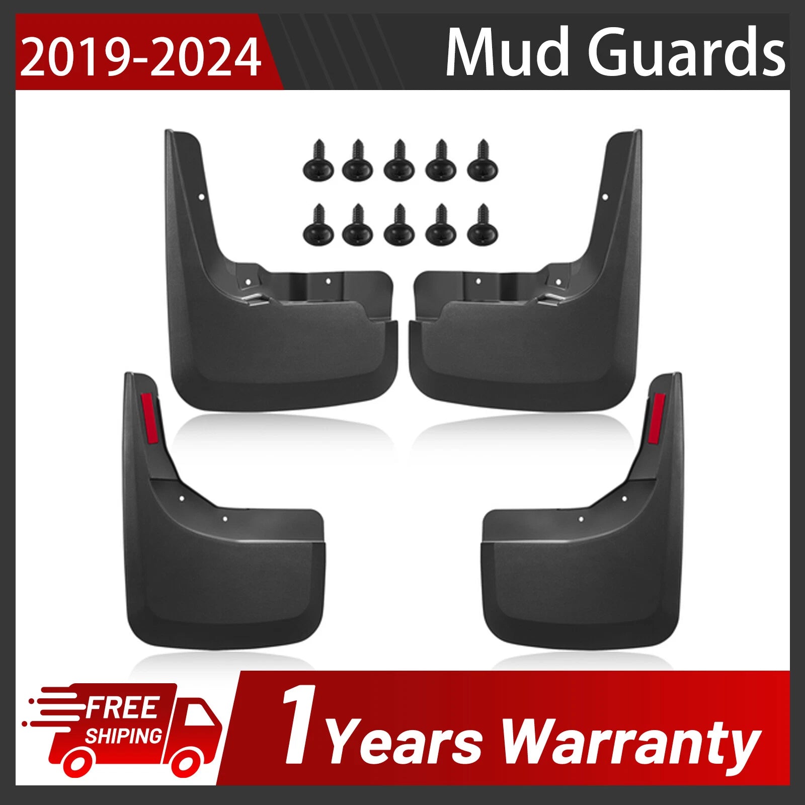 Mud Flaps for Chevrolet Silverado 1500 (2019–2024) 4-Piece Set