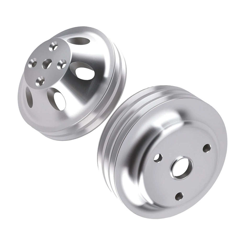 Aluminum 2&3 Groove Pulley Combo for Chevy Small Block 265-400 V8 (1967–1986)