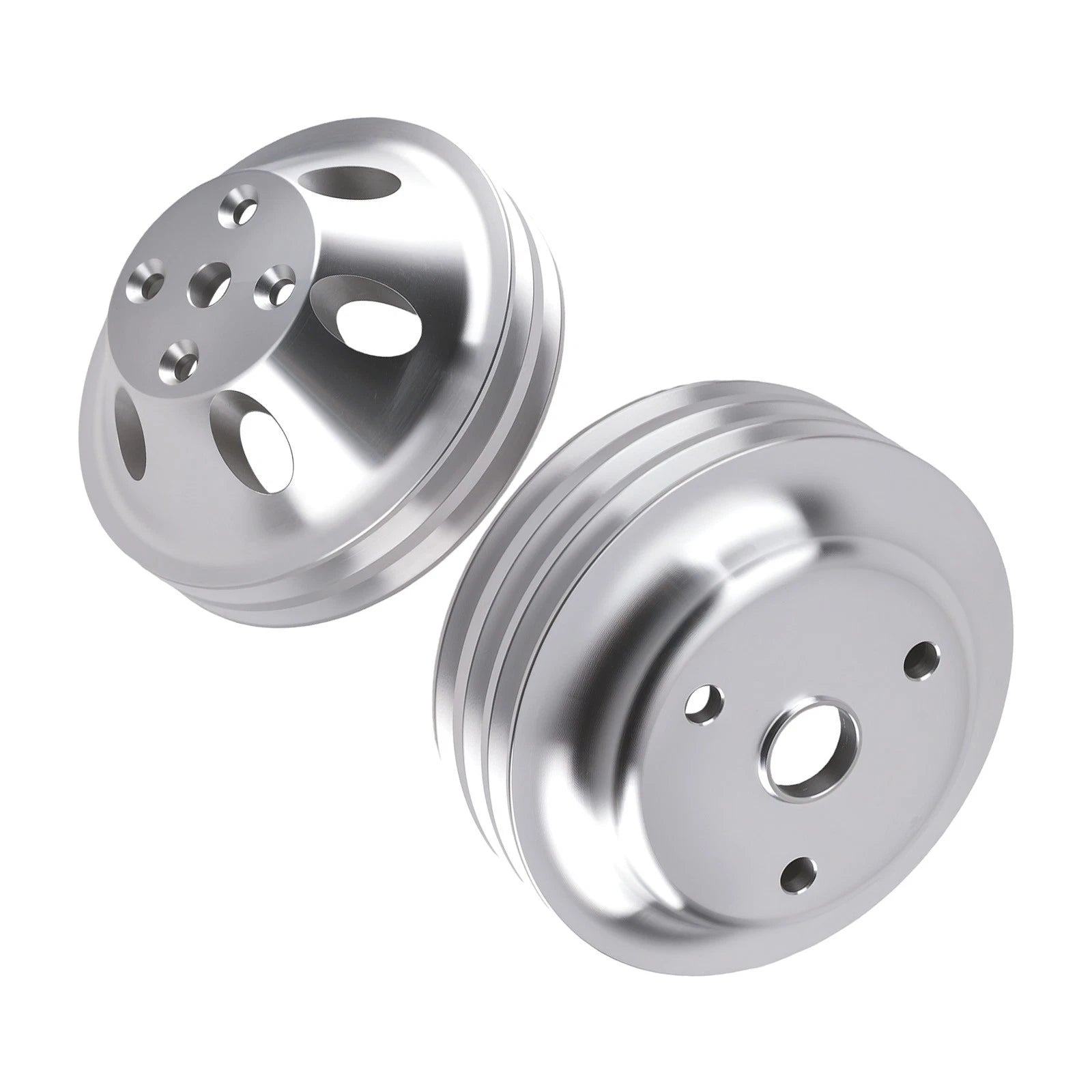 Aluminum 2&3 Groove Pulley Combo for Chevy Small Block 265-400 V8 (1967–1986)