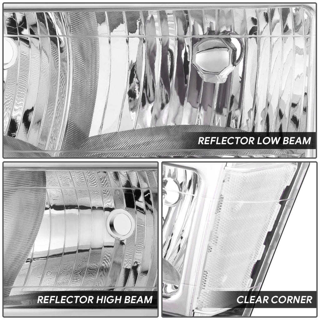 Chrome Housing Clear Lens Headlights for GMC Canyon Chevrolet Colorado (2004–2012)