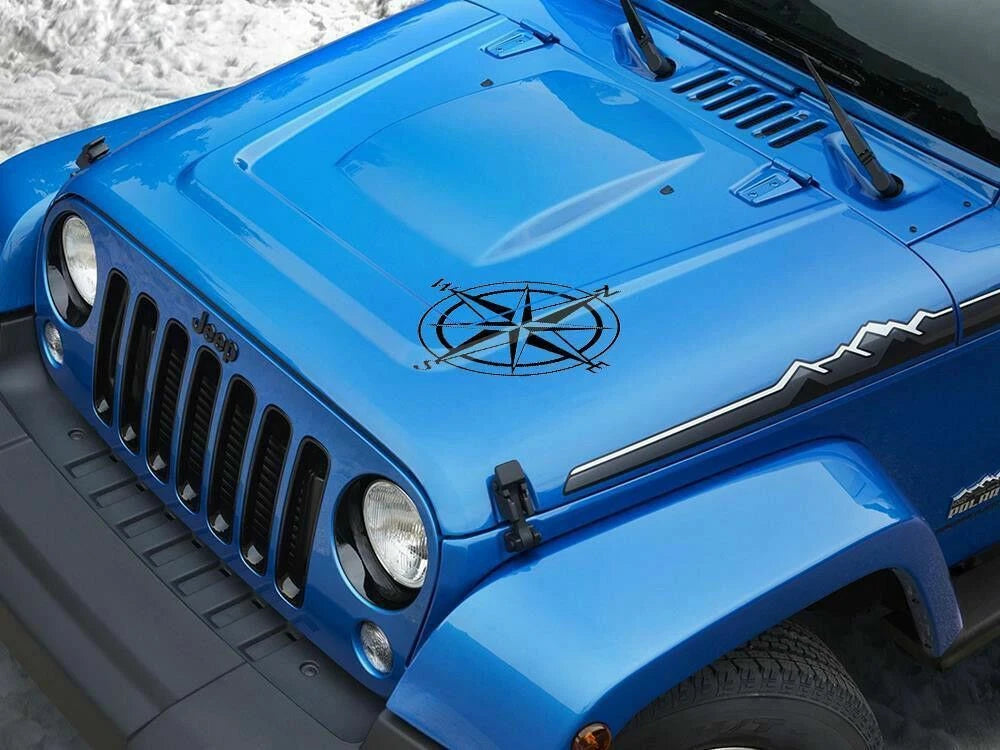 Nautical Compass Die-Cut Graphic Decal Sticker for Jeep Ford Chevy (-)