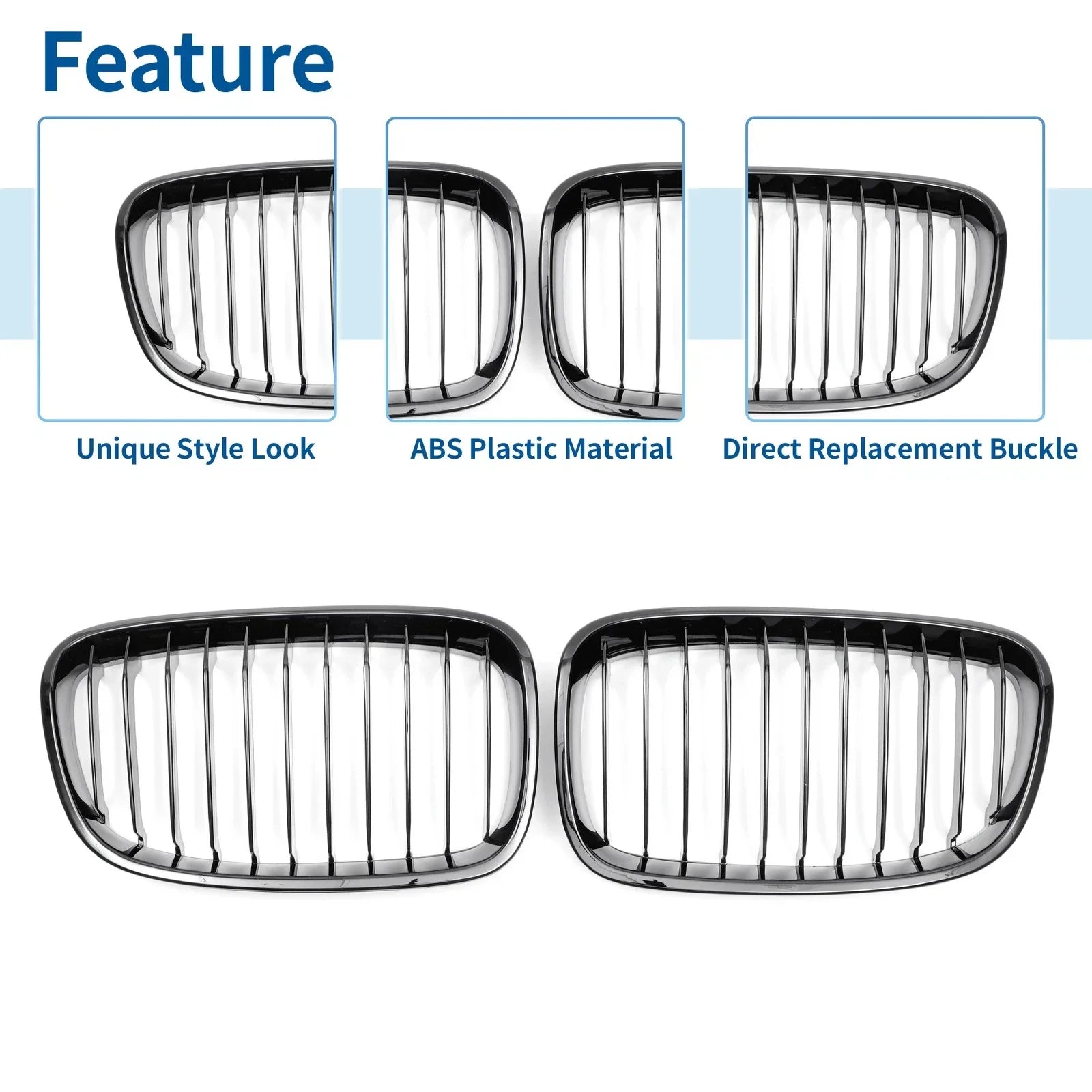 Pair Front Upper Bumper Grille Signal Slat for BMW 1 Series F20 (2011-2014)