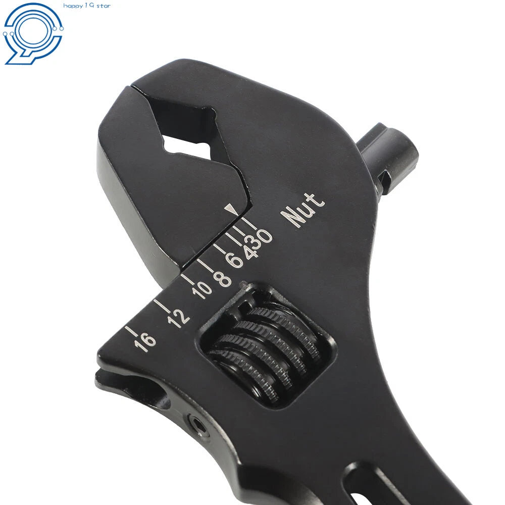 Adjustable Wrench Tool for Hose End Fitting (Black Aluminum)