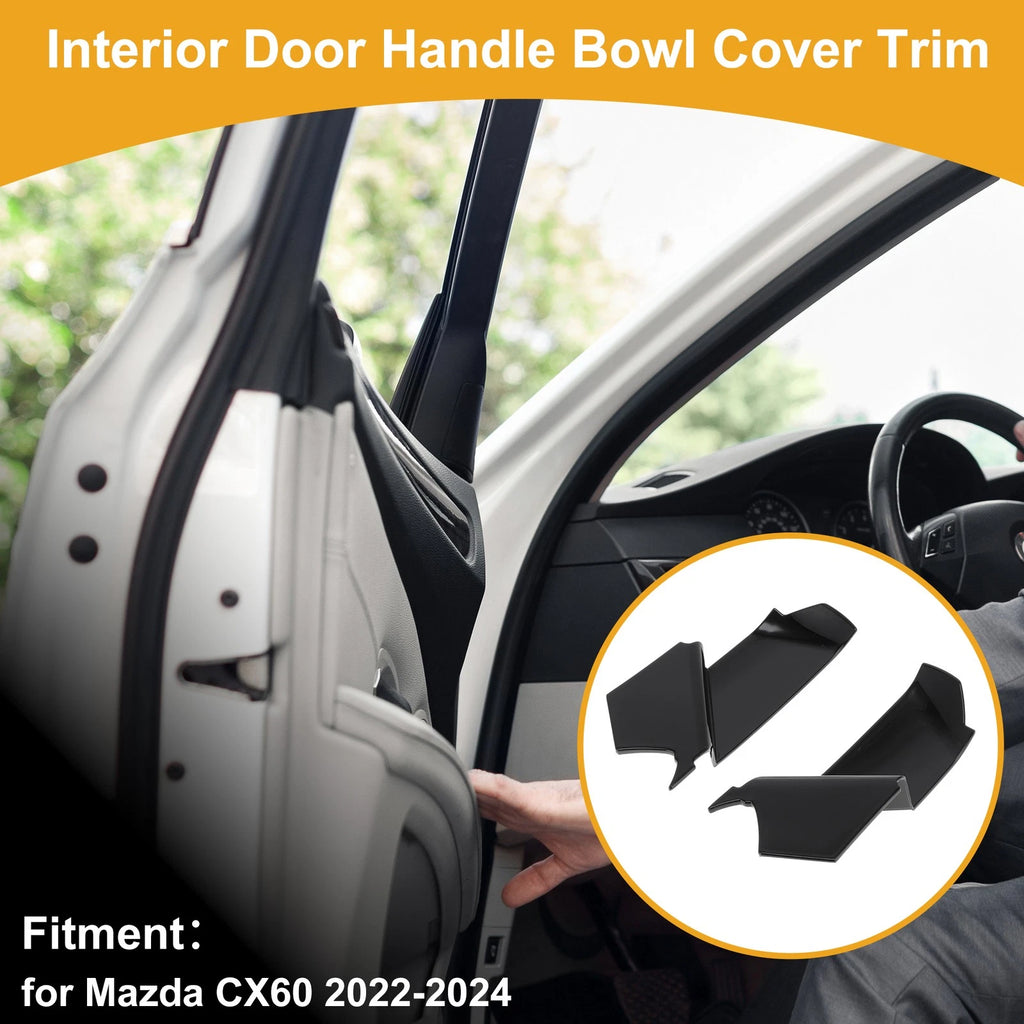 Interior Door Handle Bowl Cover Trim for Mazda CX60 (2022–2024) Black