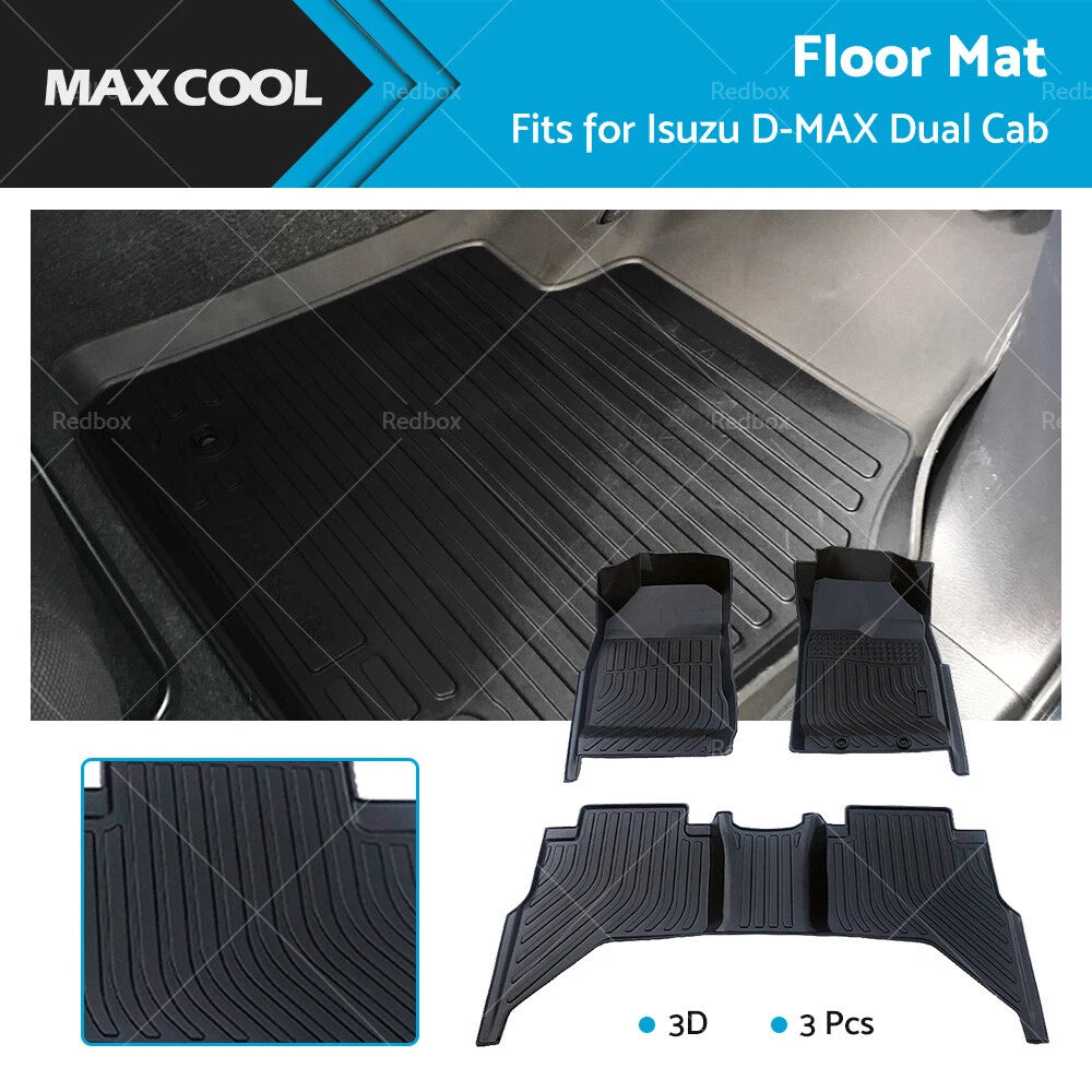 3D TPE Anti-Slip Floor Mat for Isuzu D-MAX Dual Cab (2012–2020)