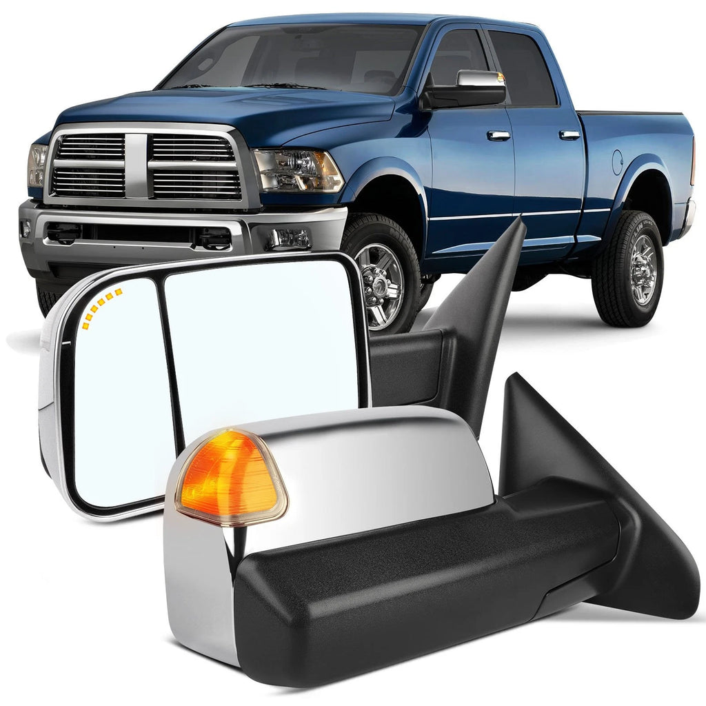 Set of 2 Power Heated Tow Mirrors for Dodge Ram 1500 2500 3500 (2002–2008)