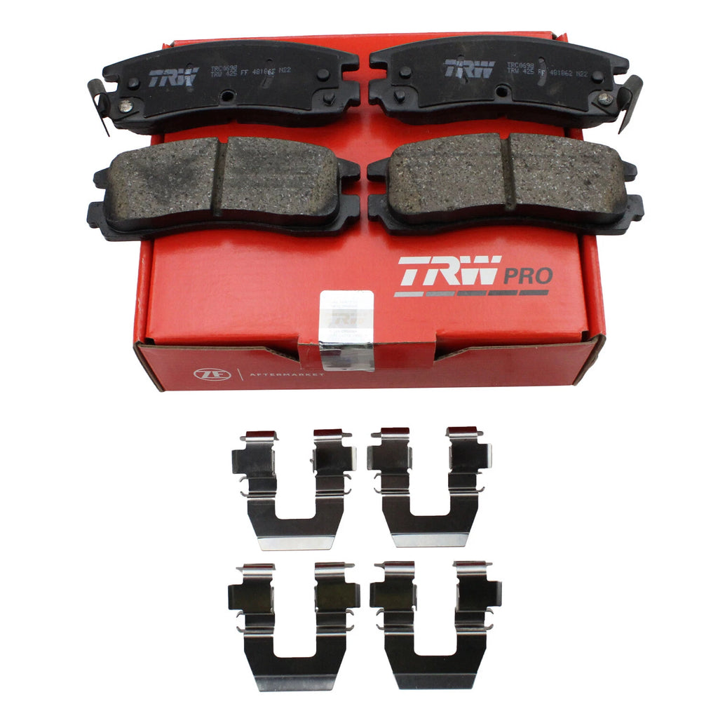Set of 4 TRW Pro Rear Ceramic Slotted Brake Pads for Buick Chevy Oldsmobile Pontiac