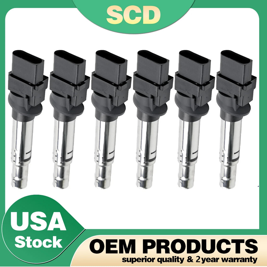 6PCS Ignition Coils for Porsche Cayenne VW Audi A3 Quattro (2003–2010) UF531
