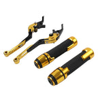 Gold Extendable Brake Clutch Levers & Handlebar Grips for BMW F900R (2020-2023)